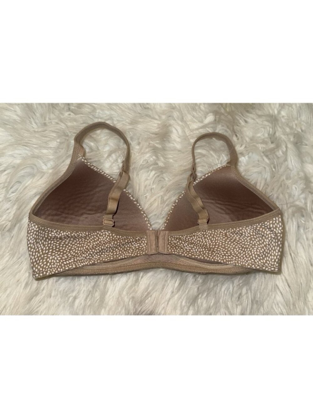 Warners 04003O Light Lift Bra Lightly Padded Wire Free Printed Womens 36B Beige - Picture 4 of 6